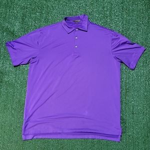Peter Millar Summer Comfort Golf Polo Shirt Size Large Men Purple